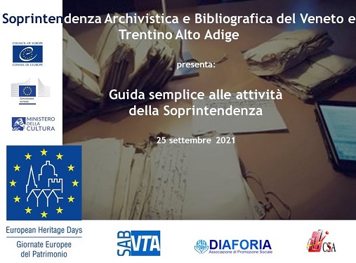 Guida semplificata alle attività della Soprintendenza Archivistica e Bibliografica del Veneto e Trentino Alto Adige